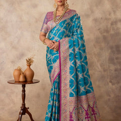 Gadwal Silk Blue Saree