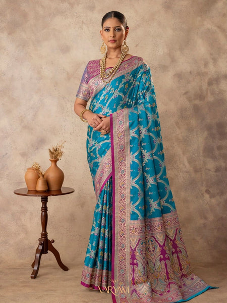 Gadwal Silk Blue Saree