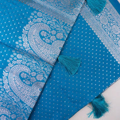 Zari Banarsi Silk Blue Saree