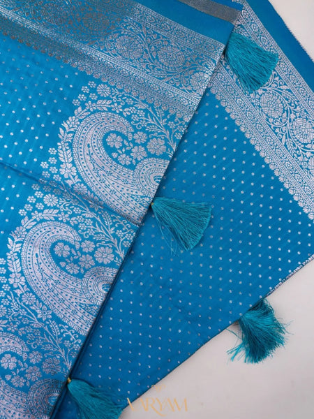 Zari Banarsi Silk Blue Saree