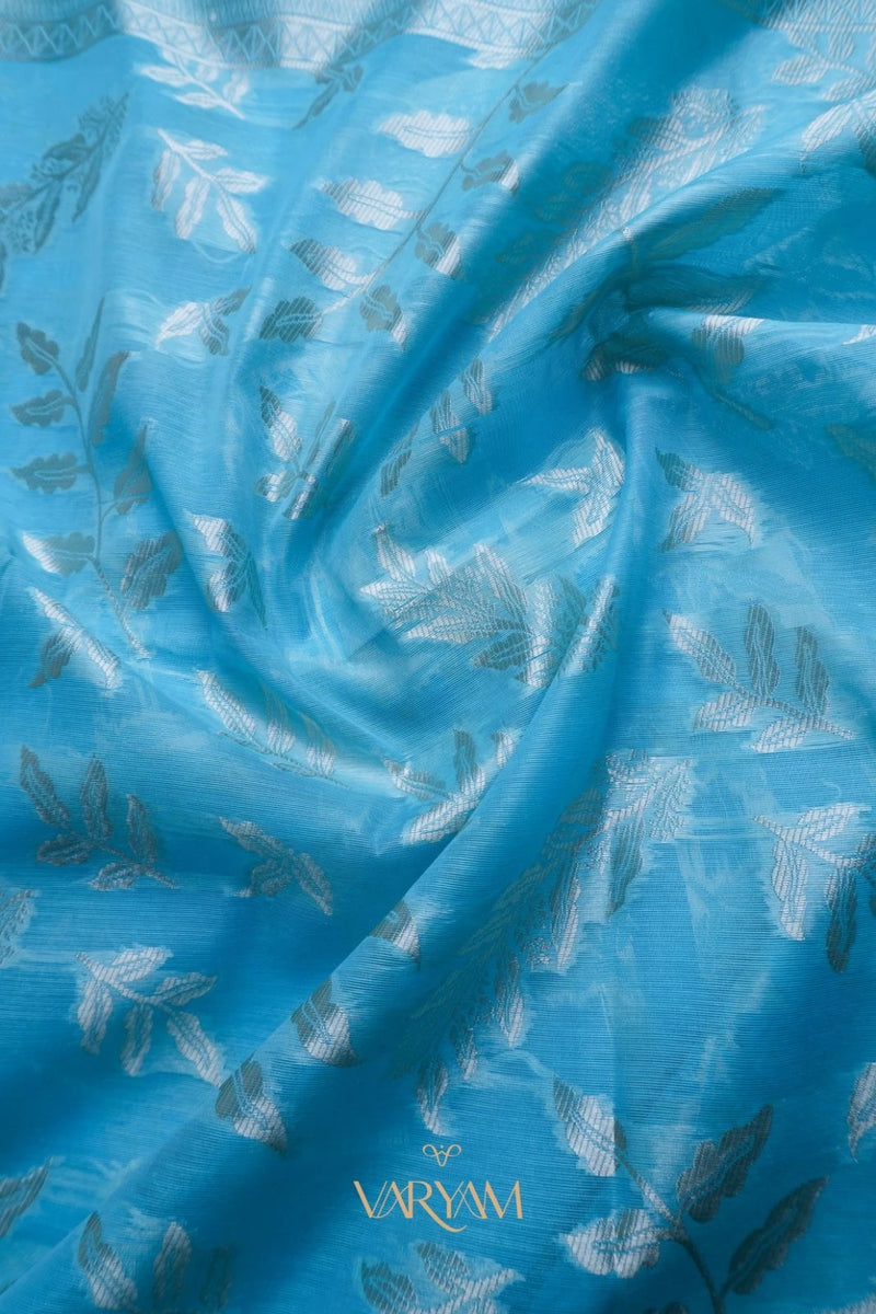 Mango Cotton Blue Saree