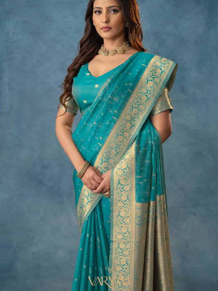 Fiona Silk Teal Saree