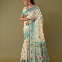 Kalista Linen Cream Saree