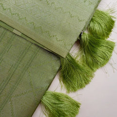 Ikkat Cotton Green Saree