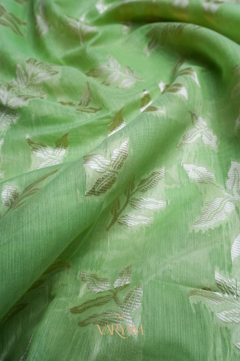 Mango Cotton Green Saree