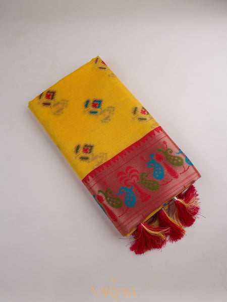 Kalista Linen Yellow Saree