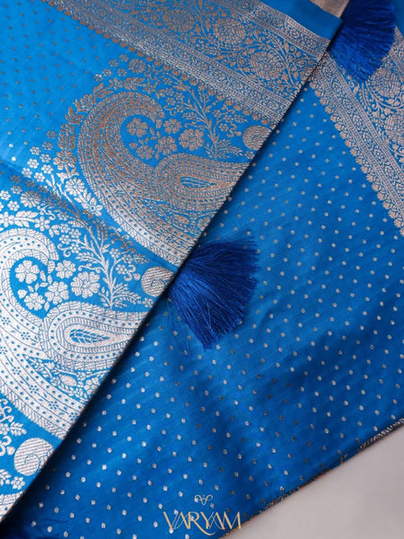 Zari Banarsi Silk Dark Blue Saree