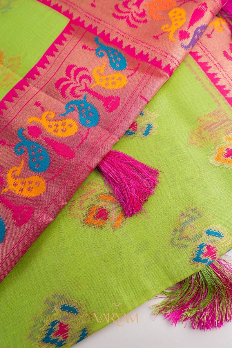 Kalista Linen Green Saree