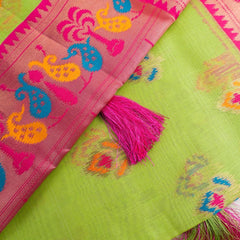 Kalista Linen Green Saree