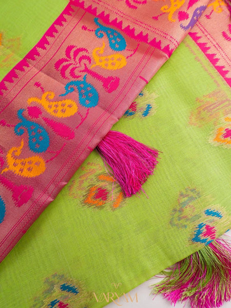 Kalista Linen Green Saree