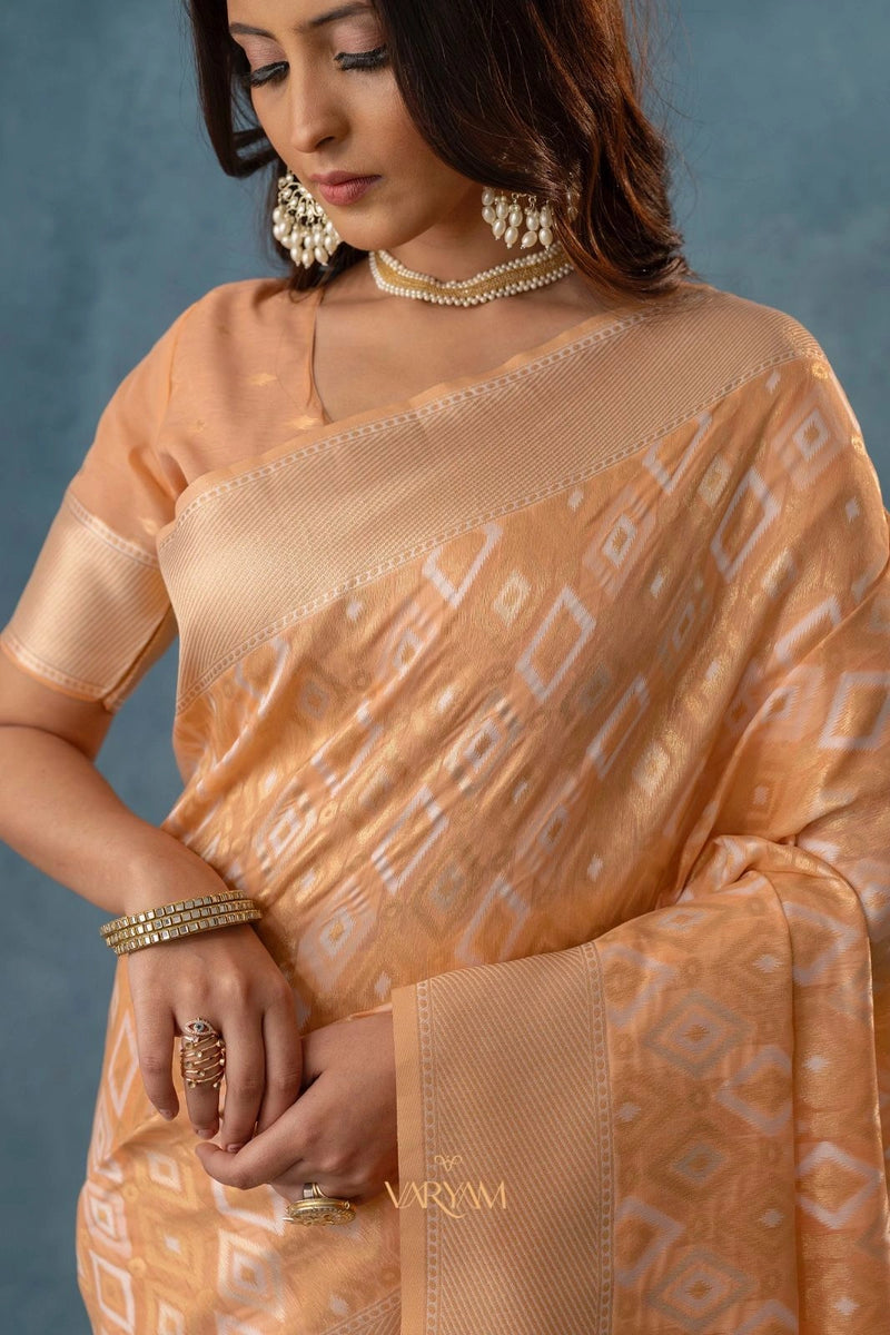 Shahi Cotton Peach Saree