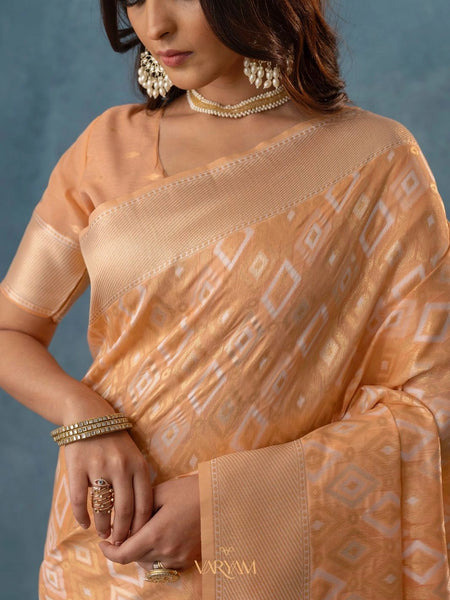 Shahi Cotton Peach Saree