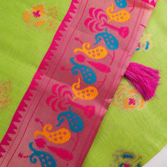 Kalista Linen Green Saree