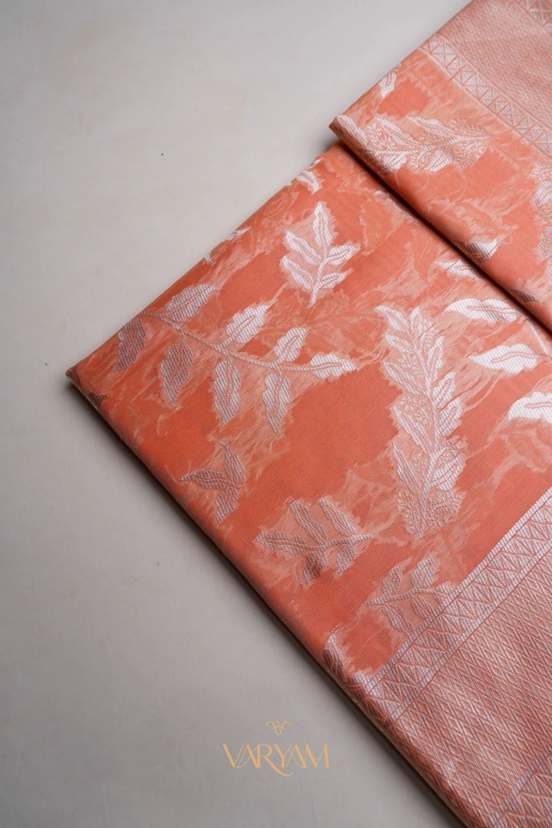 Mango Cotton Orange Saree