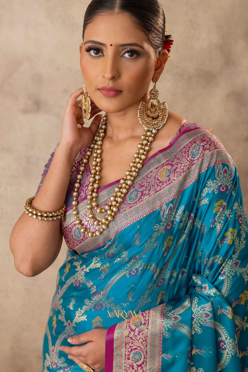 Gadwal Silk Blue Saree