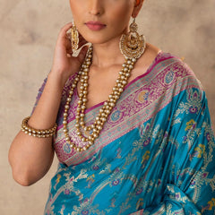 Gadwal Silk Blue Saree