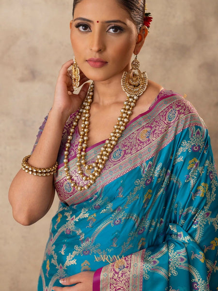 Gadwal Silk Blue Saree