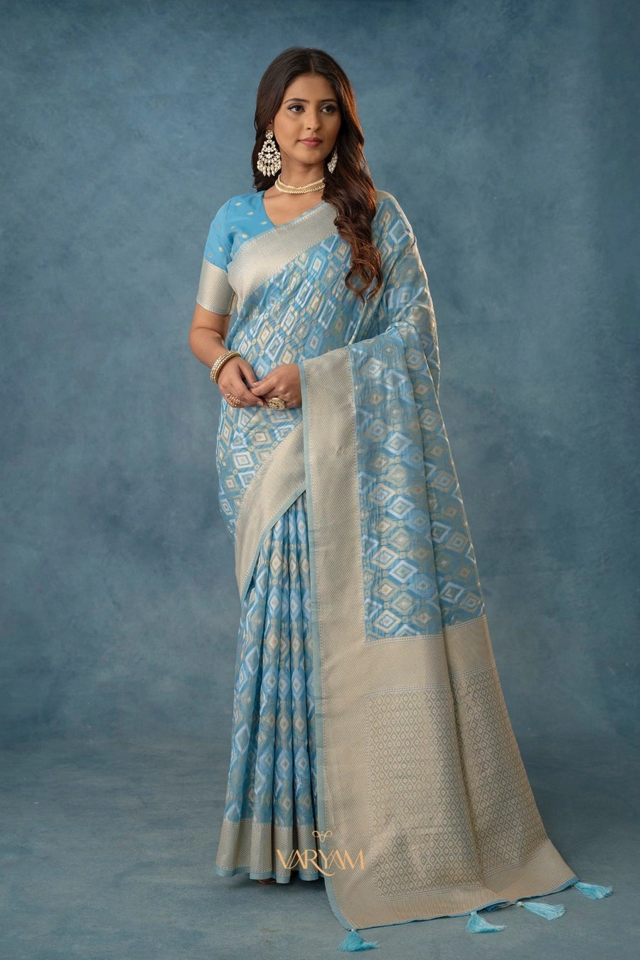 Shahi Cotton Blue Saree
