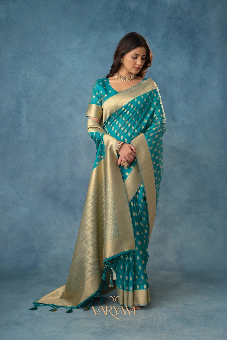 Fiona Silk Blue Saree