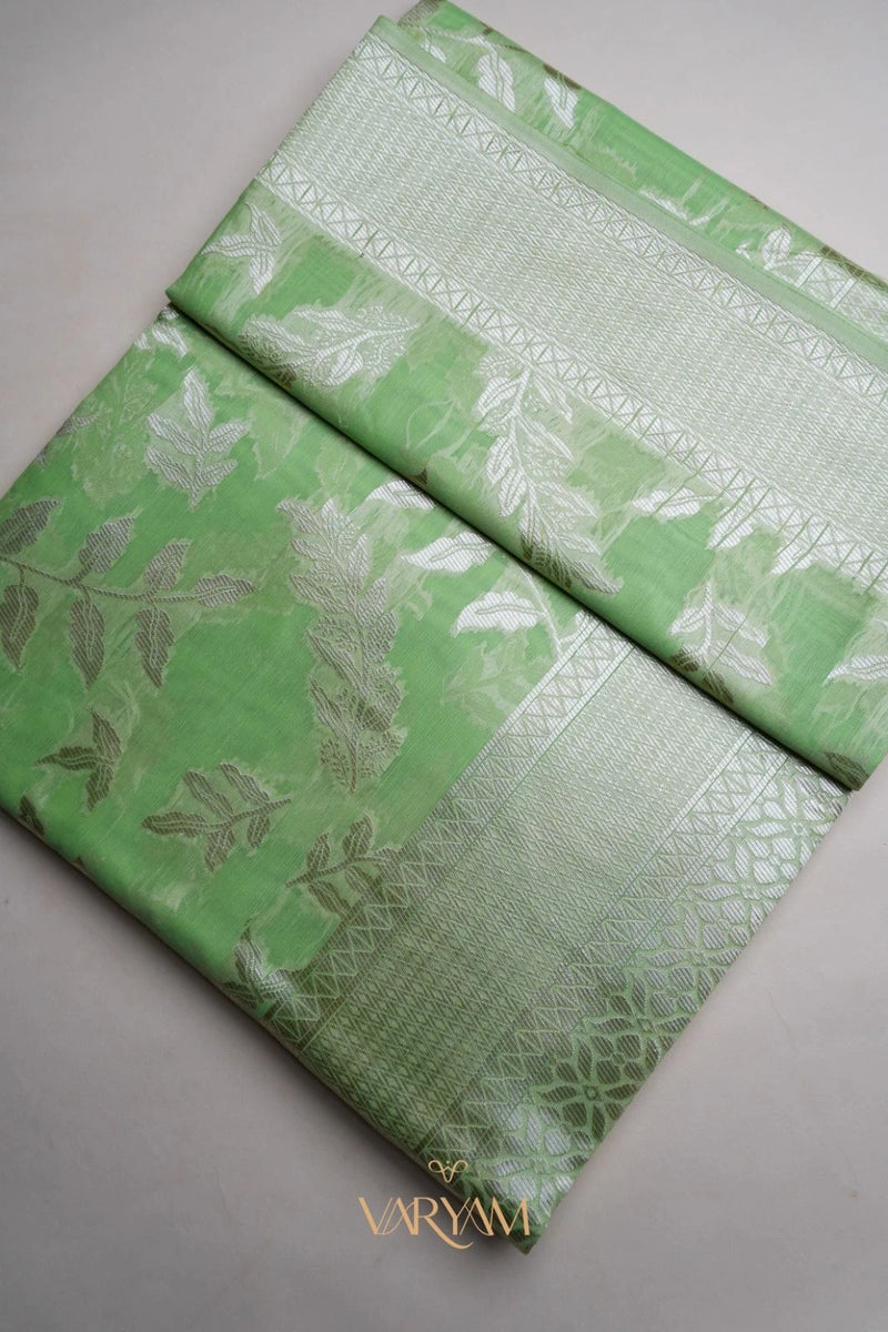 Mango Cotton Green Saree