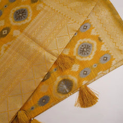 Ikkat Cotton Yellow Saree