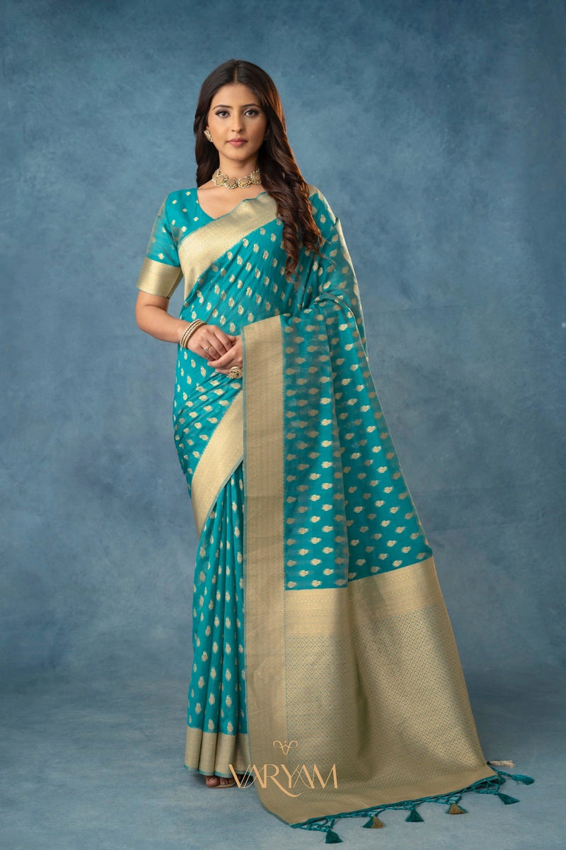Fiona Silk Blue Saree
