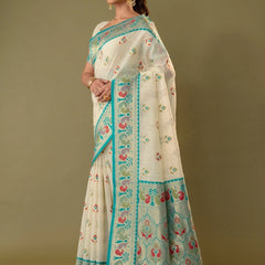 Kalista Linen Cream Saree