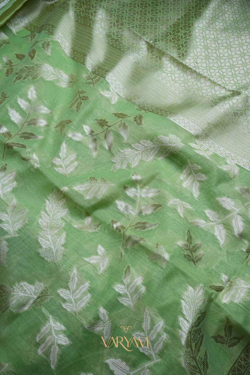 Mango Cotton Green Saree