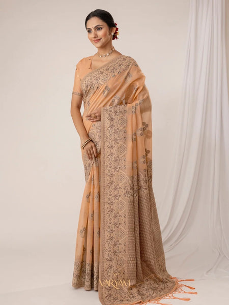 Sindoor Cotton Orange Saree