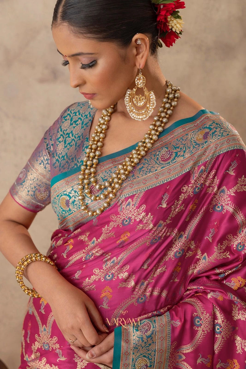 Gadwal Silk Pink Saree