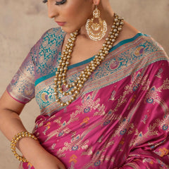 Gadwal Silk Pink Saree