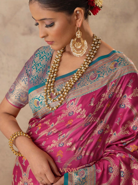 Gadwal Silk Pink Saree