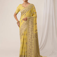 Sindoor Cotton Yellow Saree