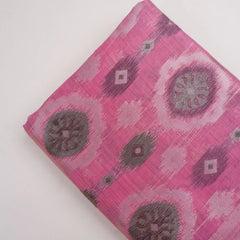 Ikkat Cotton Pink Saree