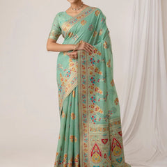 Mandira Cotton Mint Saree