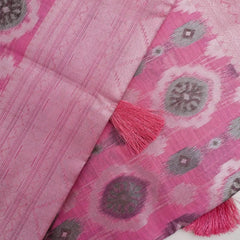 Ikkat Cotton Pink Saree