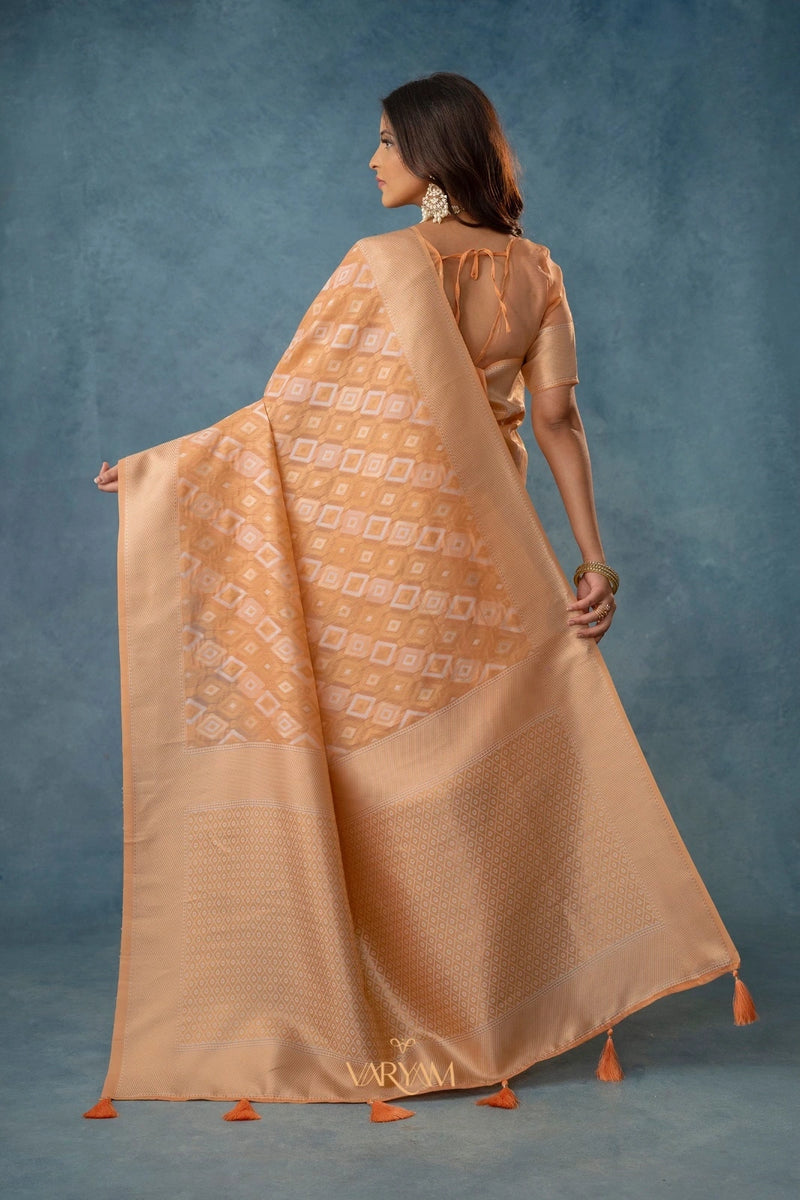 Shahi Cotton Peach Saree