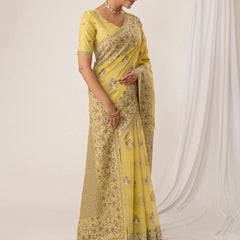 Sindoor Cotton Yellow Saree