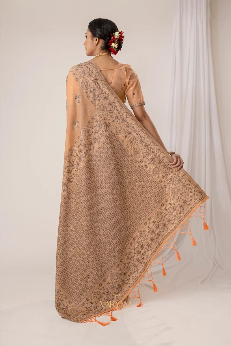 Sindoor Cotton Orange Saree