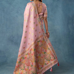 Meenakari Cotton Purple Saree