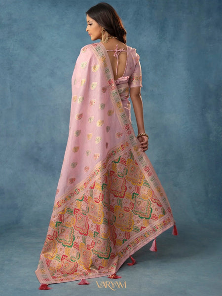 Meenakari Cotton Purple Saree