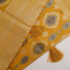 Ikkat Cotton Yellow Saree