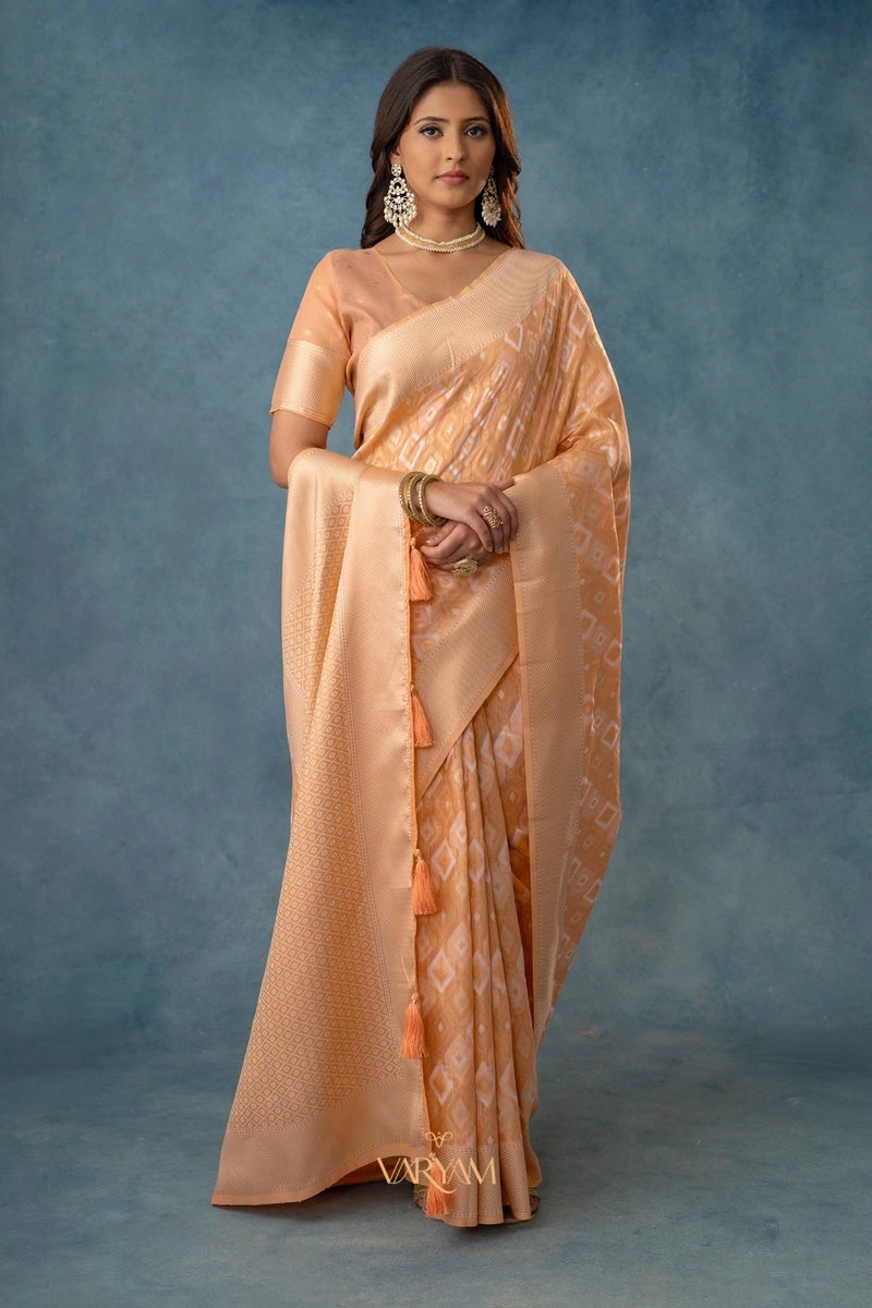 Shahi Cotton Peach Saree