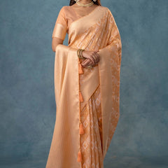 Shahi Cotton Peach Saree
