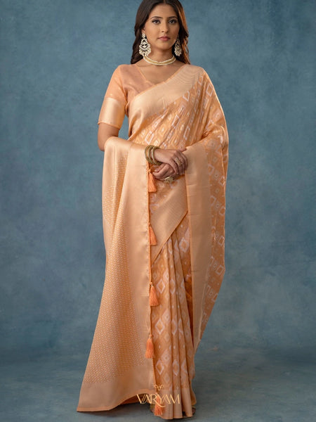 Shahi Cotton Peach Saree