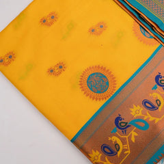 Satrangi Banarsi Yellow Soft Silk Zari Saree