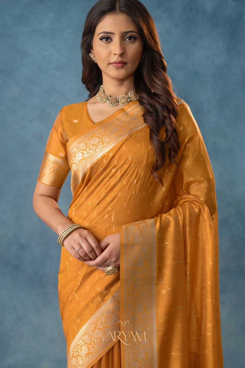 Fiona Silk Yellow Saree