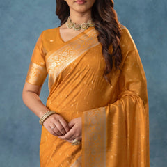 Fiona Silk Yellow Saree