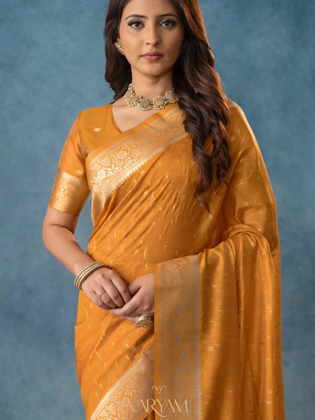 Fiona Silk Yellow Saree