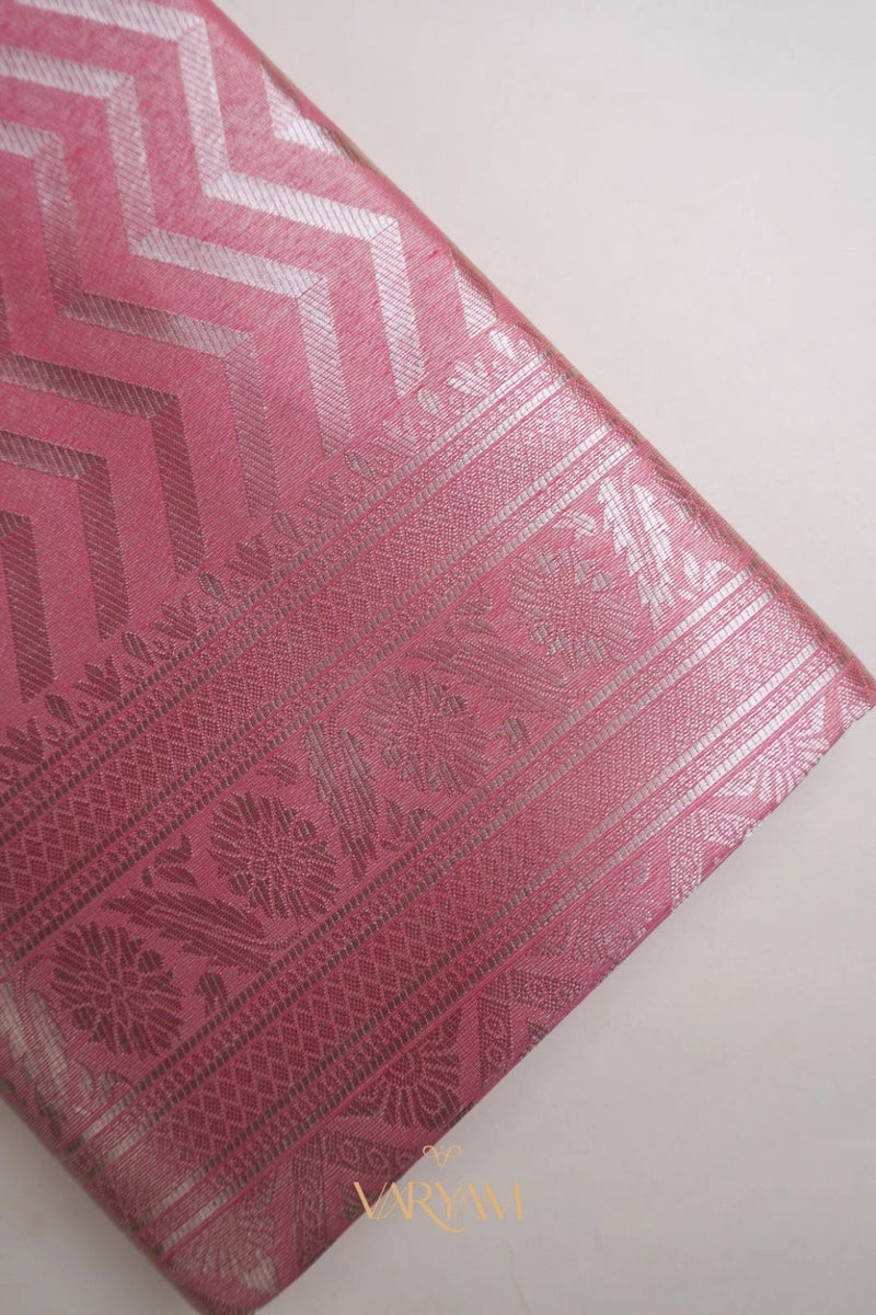Leeche Cotton Pink Saree